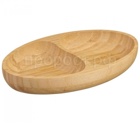 Менажница 2 секции 24*13,5*4см бамбук КТ-МЖ-05 /12шт/Катунь