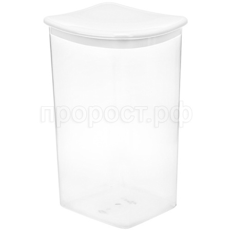 Емкость д/сыпуч. прод. квадратная 1,9л белый М1224 / 15шт/М-пласт  