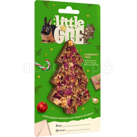 Лакомство д/грыз Литтл Ван д/морск свинок, кроликов и шинш Елочка из лугов.трав 65гр НГ/6шт/32470