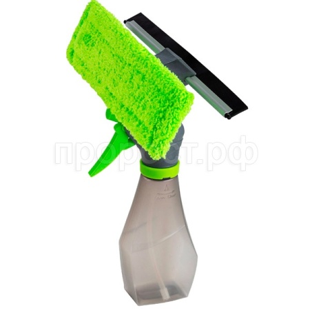 Окномойка с распылителем скребком и насадкой из микрофибры 25*26см /50шт/103998/Рыжий кот