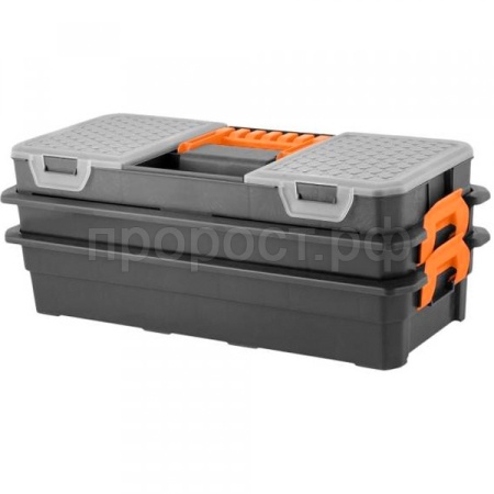 Органайзер д/мелочей 430х193х163 Expert-16 два лотка серо-свинцовый BR3961 /4шт/ПР